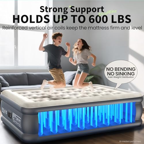 Image of OlarHike Air Mattress Full with Built in Pump, 18 inch H Inflatable Bed, 600lb