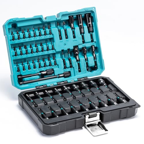 LIBRATON 54PCS Magnetic Nut Driver Set, Impact Drill Driver Bit 1/4", Metric & SAE Nut Drivers for Impact Drill, Socket Adapters, Screwdriver Bit, Quick-Release Extension, Wing Nut Driver, Storage Box