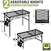 Ciavca Upgraded Folding Grill Table - Metal Portable Camping Table, 2 Height Adjustable Max 22