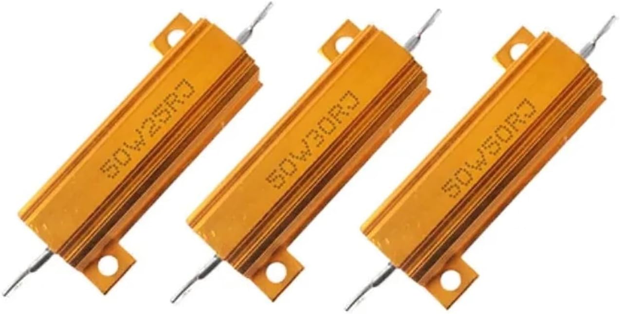 2/Piece 50W RX24 Aluminum Power Metal case wirewound Resistor 0.01R ~ 100K 1ohm 6 8 10 20 30 47 200 300 500 1K 10K ohm (Size : 1.2R)
