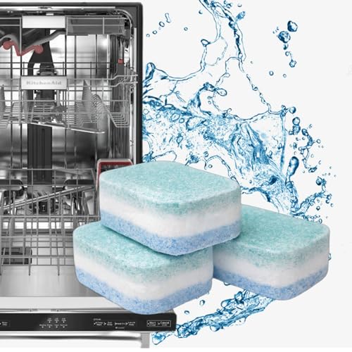 Klarfschar Dishwasher Cleaner and Deodorizer Tablets. 12 Dishwasher Cleaner Tablets Helps Remove Limescale and Odor,For All Machines Including Heavy Duty And Septic.