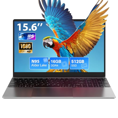 SADSYMB Ordenador Portatil 15.6 Pulgadas, Win11 PC Portátil 16GB RAM 512GB SSD N95 CPU(hasta 3,4 GHz), Laptop IPS HD de 1920 x 1080 FHD, traer WiFi 5, HDMI, 2*USB 3.0, Type- C, TF Card Slot
