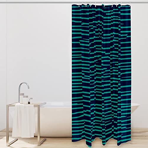 Rideau de douche rayé vert en tissu lourd haut de gamme 183cm
