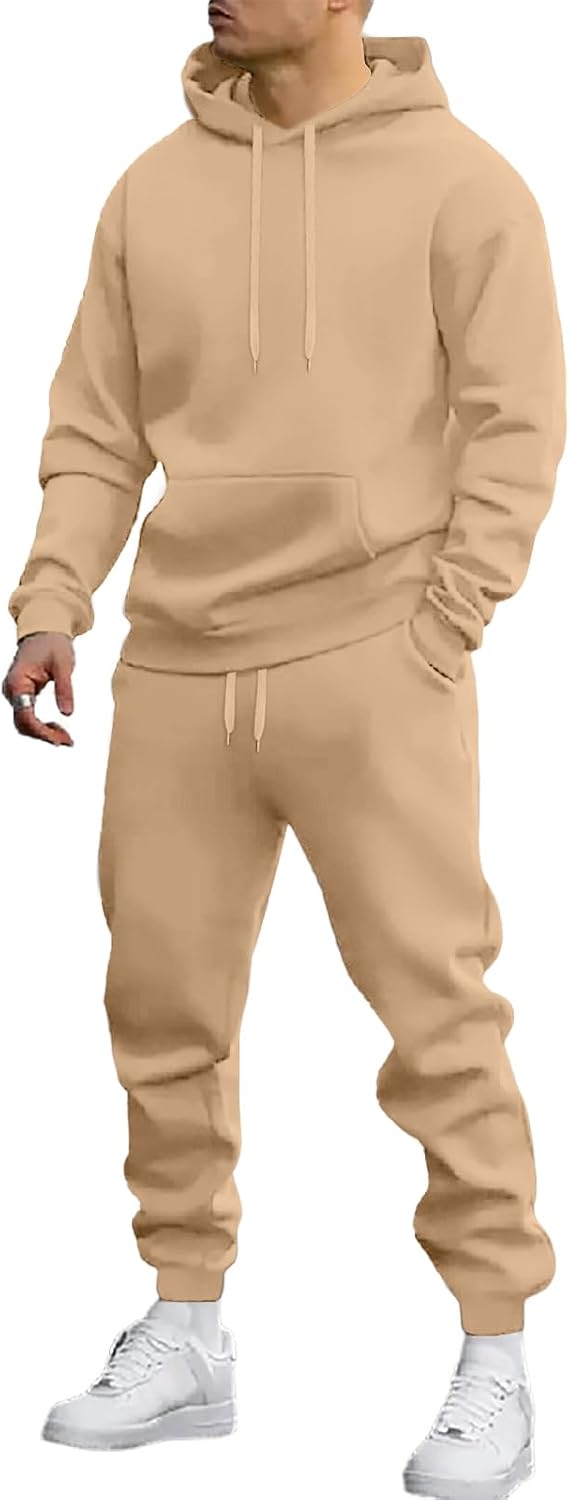 Mens Track Suits 2 Piece Set Active Fitness with Pockets Fall 2026 Running Ribbed Cuffs Clothing Sets