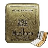 Zigarettenetui Metall, Zigaretten Box, Edelstahl Zigarettenetui Damen/Herren, Zigarettenschachtel Vintage für 20 Zigaretten, Cigarette Case für Hosen und Hemdtaschen 85mm