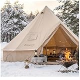 【2026年新登場】KingCamp ベルテント 5m 大型 冬用 ポリコットン 4-8人用 防水・通気 煙突穴付き オールシーズン グループ/ファミリーキャンプ