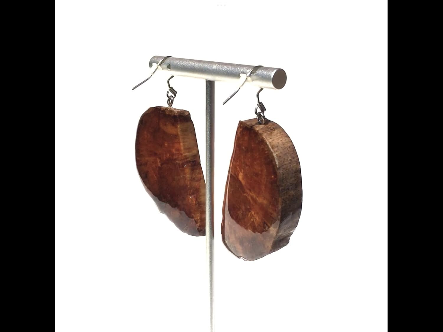 Resin Driftwood Dangle Earrings, Handmade Earrings
