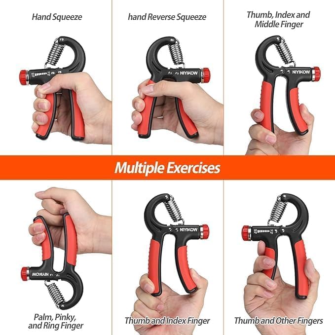 Image of Hand Grip Workout Strengthener, Adjustable Hand Gripper for Men & Women for Gym Workout Hand Exercise Equipment to Use in Home for Forearm Exercise, Finger Power Gripper 5kg-60 Kg Multi colour
