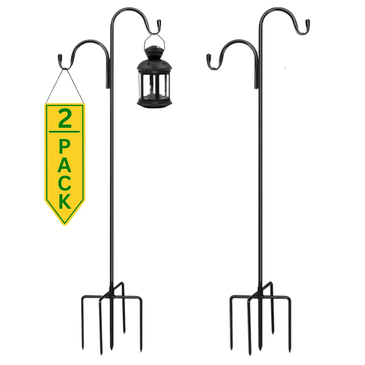 ecofynd Shepherds Hooks - 2 Pack, Rust Resistant -1 ecofynd Shepherds Hooks - 2 Pack, Rust Resistant -1