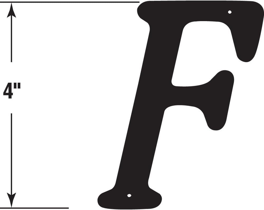 Prime-Line MP4248 4 In. House Letter F, Diecast, Black Finish (2 Pack)