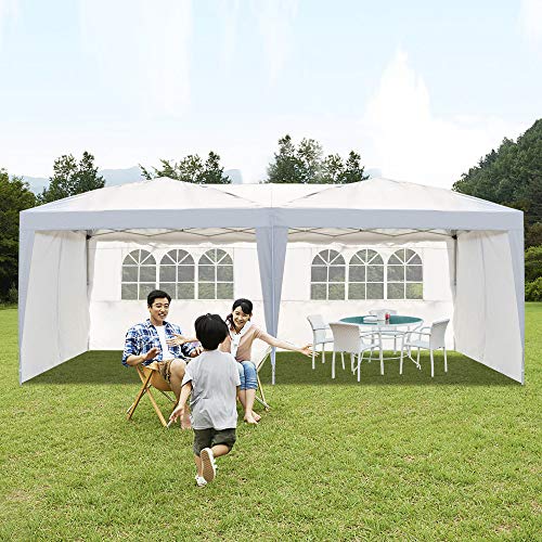 VINGLI 10X20 Feet Pop Up Canopy,Instant Tent,4 Removable Sidewalls,Folding EZ Up Canopy Tent,Patio