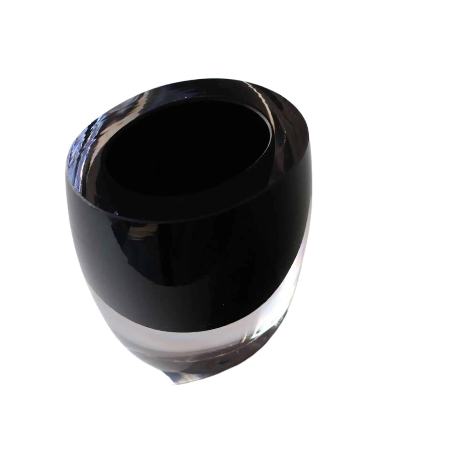 Geometric Vases Modern Blown Thick Bottom Small Mouth Colorful Mini Decoration Wide Dinner Desktop Hydroponics Black And White Vase(Color08)