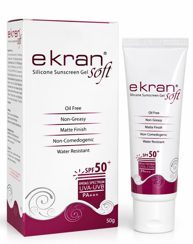 Ekran Soft Silicone Sunscreen Gel, SPF 50+, Oil-Free, Non-Greasy, Matte Finish, Water Resistant, 50g-image-37
