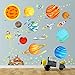 DECOWALL DW-1501S Il Sistema Solare (Medio) (Ver. Inglese) Adesivi da Parete Decorazioni Stickers Murali Soggiorno Asilo Nido Camera Letto per Bambini decalcomanie