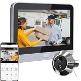 2K Audio Bidirezionale Spioncino Digitale WiFi con Rilevatore di Movimento,Spioncino Senza Fili Videocitofono con Schermo a Colori da 4.3", Porta condominiale Telecamera, 140°Angolo,Visione Notturna