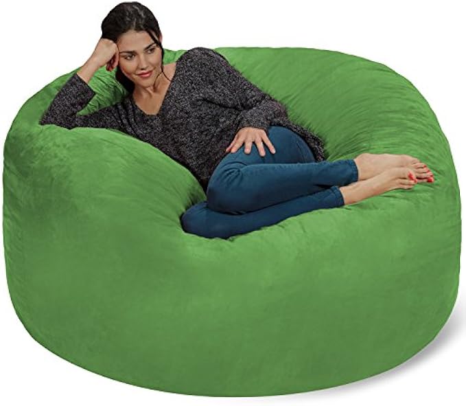 Chill Sack Bean Bag Chair: Giant 5' Memory Foam Furniture Bean Bag - Big Sofa with Soft Micro Fiber Cover - Lemon