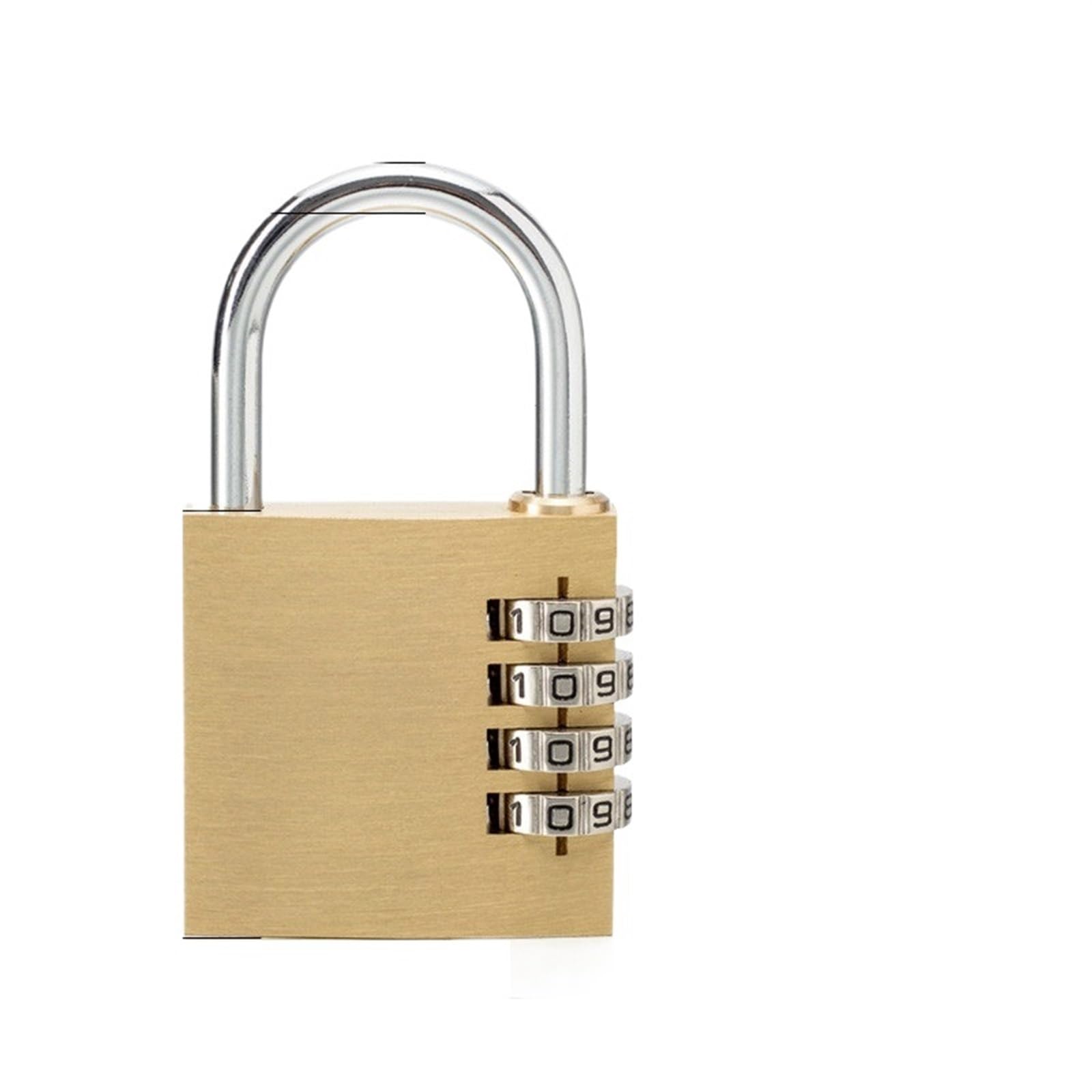 Zahlenschloss Vorhängeschloss aus massivem Messing, Zahlenkombination, Passwort, Geheimcode for Fitnessstudio, Outdoor, Schließfach, Gehäuse, Kupfer, Edelstahl(Style 40mm)