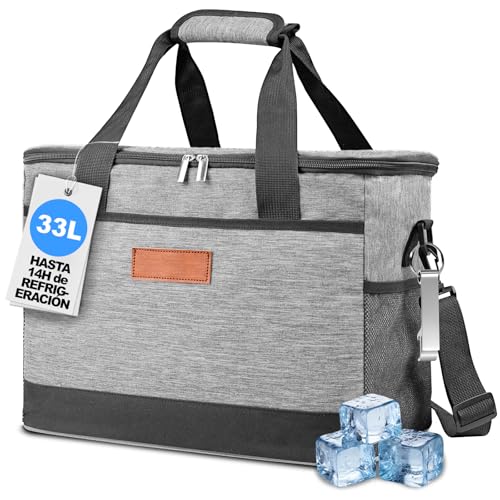 SUNTRIVA Nevera Portatil 33L Bolsa Termica Porta Alimentos Bolsa Comida Trabajo Bolsa Porta Alimentos loncheras de Trabajo para Oficina Viaje Pícnic Colegio Camping