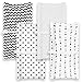Changing Pad Cover – Baby Changing Pad Covers 4 Pack – Boy or Girl Changing Pad Cover – Pure Cotton Machine Washable Black and White Changing Table Cover – Diaper Changing Pad Cover Sheets