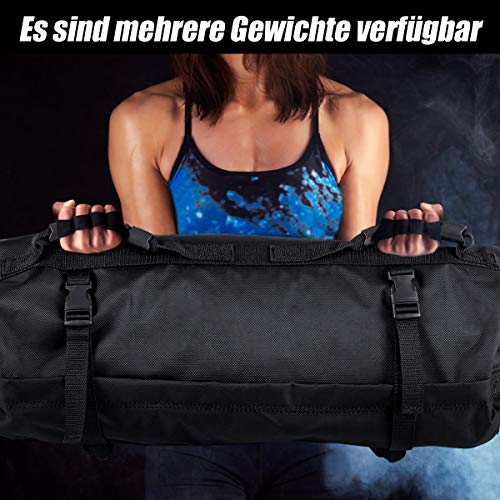 Foto von COSTWAY 27KG Sandbag, Power Bag inkl. 6 x 4,5 kg Sandsack, Gewichtssack mit 6 Griffen, Core Bag aus Oxford, Trainingssandsack zum Gewichtheben, Training und Fitness
