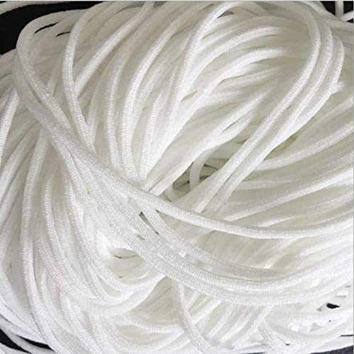 Purazam 10 Yard White Elastic Cord For Masks, 1/8 Inch Elastic For Sewing Masks And Diy Craft Projects, 3Mm Elastic Cord/String/Band/Rope Made From Nylon/Spandex Fabric #TOP7