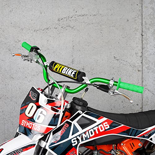 Handle Bar 7/8" 22Mm Handlebar Green + Foam Pad + Grips Compatible With Crf Yzf Kxf Klx Rmz Drz Pit Dirt Bike Motocross #TOP5