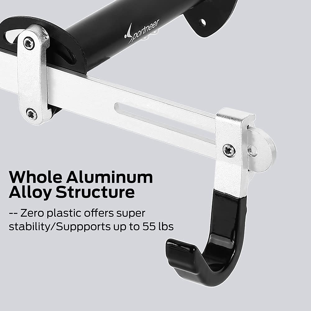 Sportneer Supporto da parete per bicicletta, supporto interno per bici da strada, mountain bike, BMX, angolo larghezza regolabile