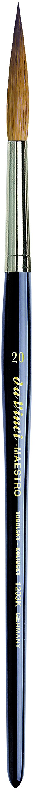 da Vinci Watercolor Series 1203k Maestro Paint Brush, Long Needle Liner/Rigger Kolinsky Red Sable, Size 20