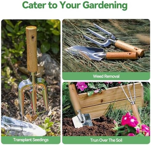 Grenebo Heavy Duty Gardening Tools with Handbag, Gardening Gifts for Women - 4