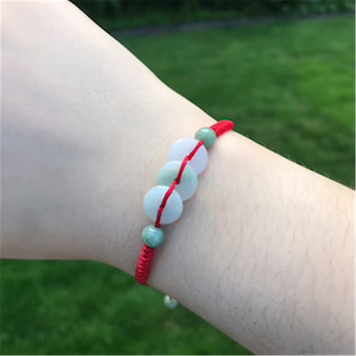 Pulsera Feng Shui de Buena Suerte, Hilo Rojo, Pulsera de Jade, Hilo Ajustable, Amuleto Hecho a Mano, joyería Delicada, Regalos artesanales para mamá, Mujer y niña.