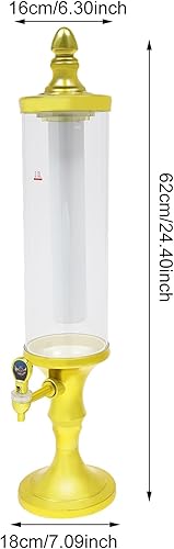 Miniatura 2 de Dispensador de torre de cerveza de 3 litros con tubo de hielo y dispensador de cerveza de mesa ligera, 3.2 cuartos de galón 102 onzas, dispensador