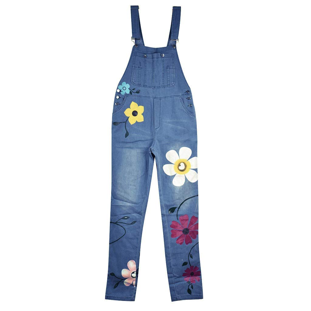 IQYU Salopette da donna Jeans: tuta baggy con bretelle regolabili, pantaloni lunghi oversize, jeans elasticizzati, vintage, salopette in jeans con gamba larga, pantaloni estivi