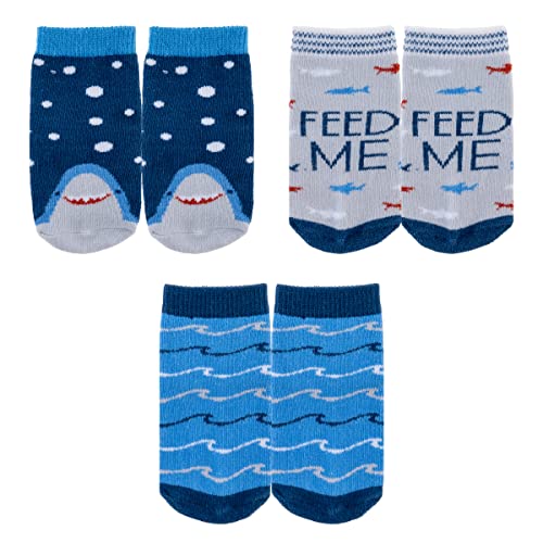 Stephen Joseph Baby Socks, Pack of 3, Shark