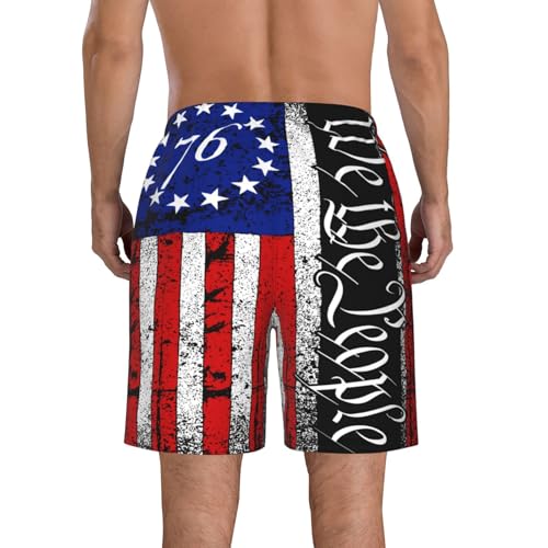 Patriotic Stars American Flag Mens Swim Trunks Quick Dry Swim Shorts with Pockets Summer Beach Shorts3