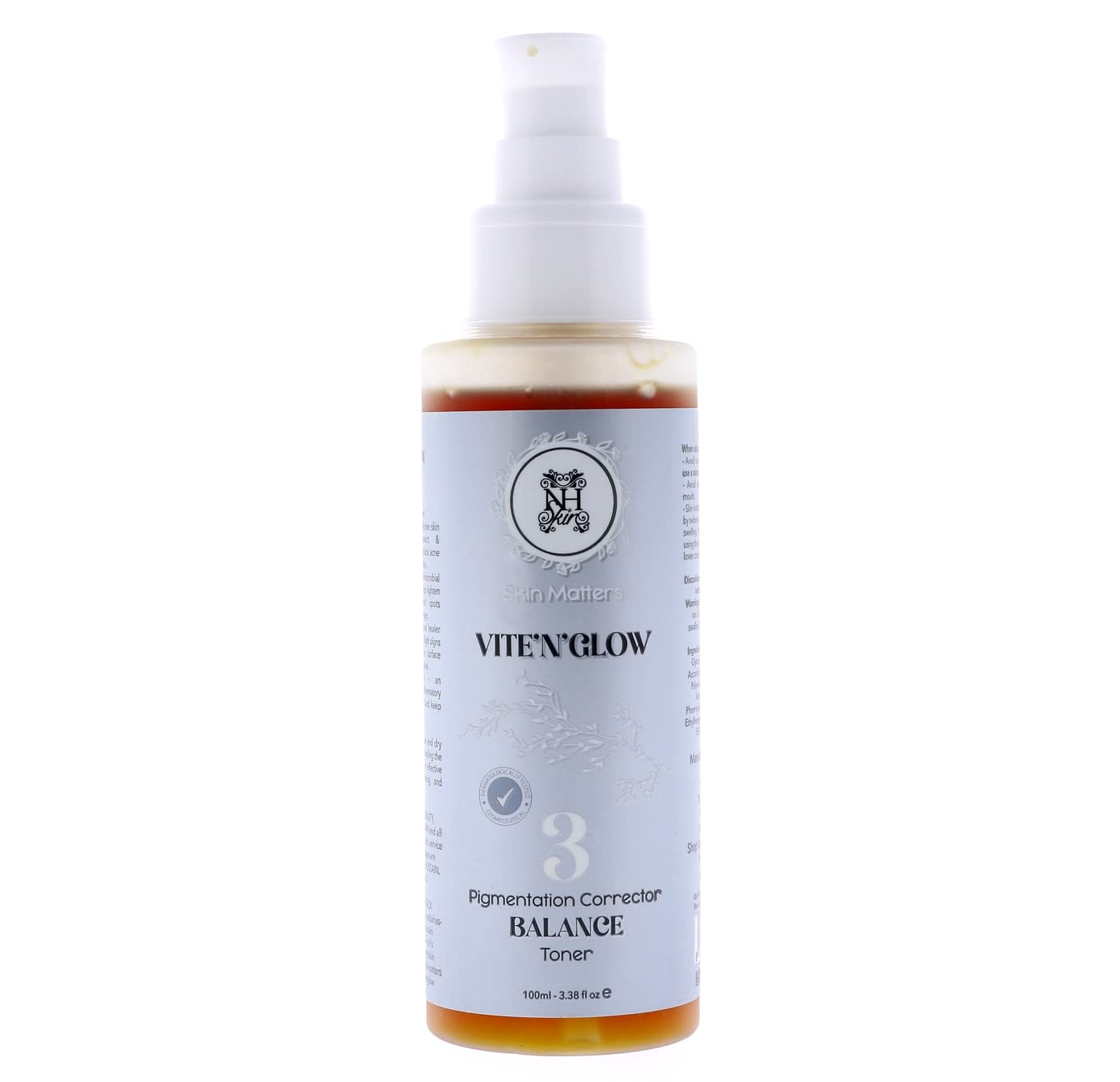 Hemani NH - Vite n Glow Pigmentation Corrector Balance Toner - 100ml Brightens Skin Tone Helps lighten spots and dull patches, Fade Pigmentation & Smoother Skin Surface