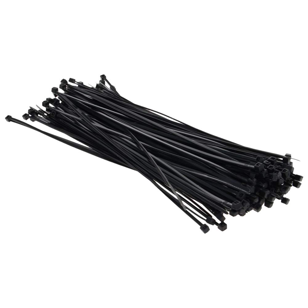 MroMax Cable Zip Ties 7.87 Inch x 0.08 Inch(L x W) UV Resistant Self-Locking Nylon Tie Wraps for Multi-Purpose Use Indoor and Outdoor, Black 150pcs