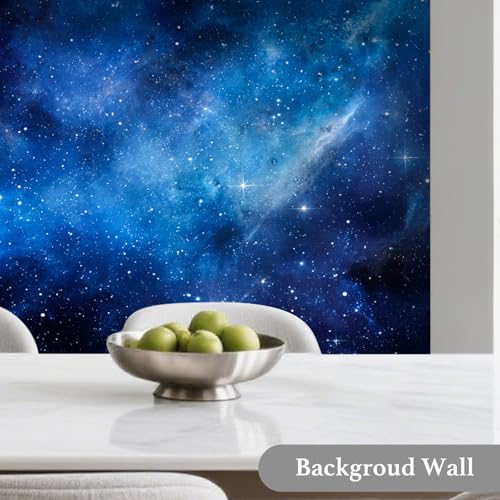 Image of Nuxovilar Dark Blue Galaxy Marble Wallpaper Peel Stick 15.75x118.11