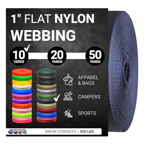 Strapworks Heavy Duty Nylon Webbing Strap 1 in x 10 yd Navy Blue
