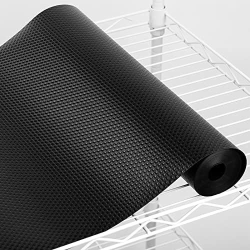 Janeart Thick Wire Shelf Liner - Pantry Shelf Liner Roll, Custom Size 13.4 x 196 INCH, Waterproof, Easy to Trim Durable Cabinet Drawer Liner (Black)