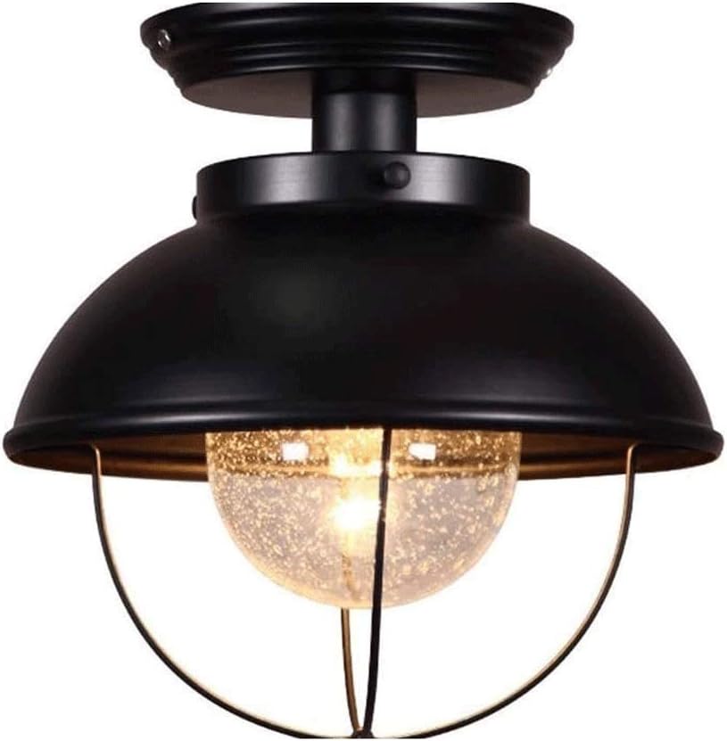 XXXDXDP Snow Glass Lampshade art Ceiling Lamp American Style Retro Industrial Wind Balcony Entrance Hallway Cloakroom Home Kitchen Lighting