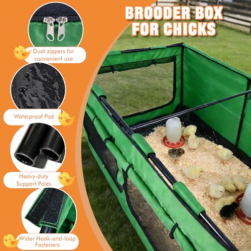 Tetuga Brooder Box for Chicks, Chicken Run Large Chick Starter Kit Portable Brooding Pen with Breathable Mesh & Waterproof Pad Outdoor Indoor Small Animal Enclosures for Chicken Duck Quail (Large) by Tetuga - Image 8