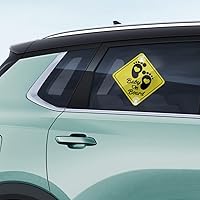 Vista 6 de Adhesivo para automóvil con ventosas dobles para bebé a bordo, con ventosas dobles, calcomanía de advertencia de seguridad para niños a bordo