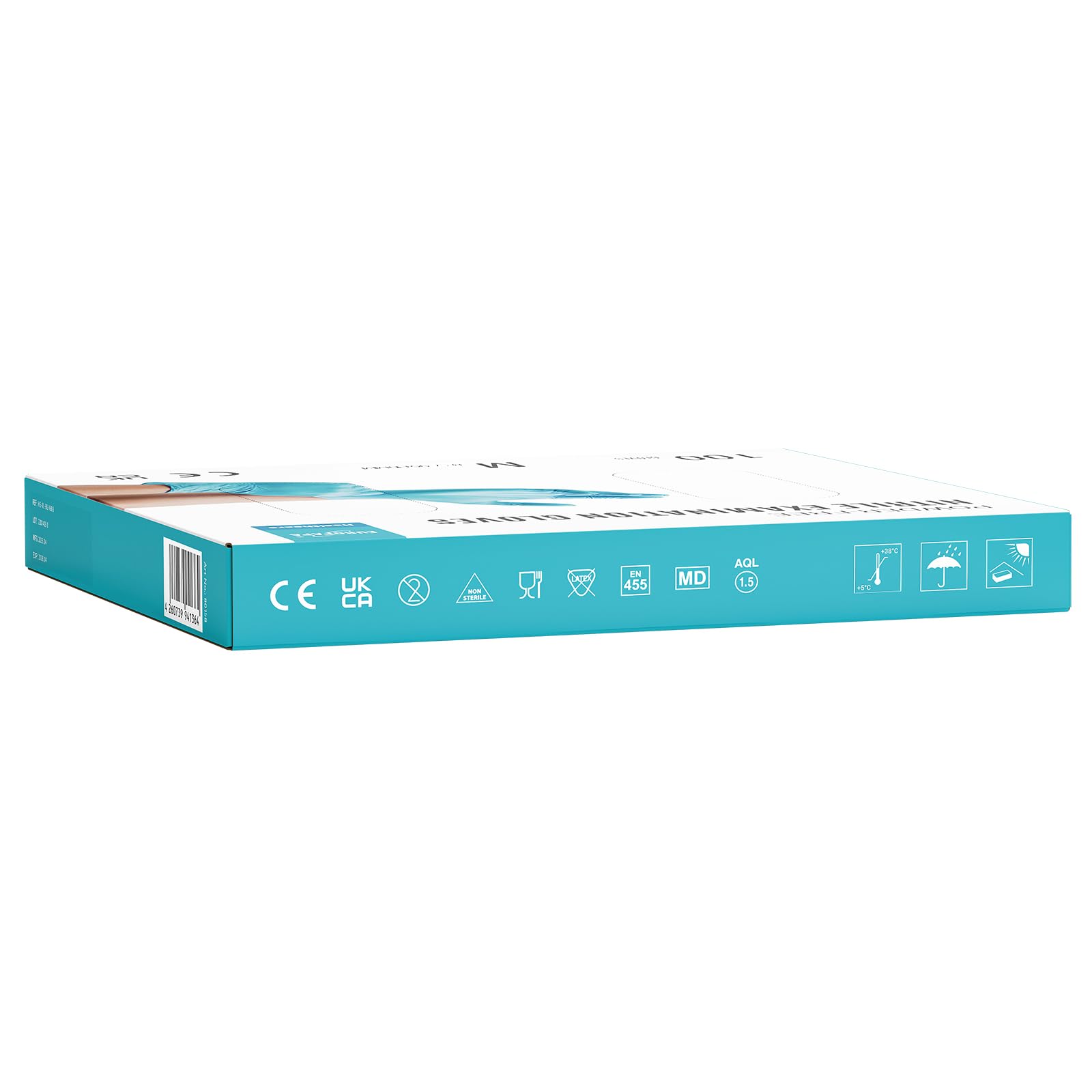 EUROPAPA® 800 Stück (8x100) Nitrilhandschuhe Box Einweghandschuhe, Einmalhandschuhe, Untersuchungshandschuhe, puderfrei, ohne Latex, unsteril, latexfrei, disposible gloves (M, Hellblau)