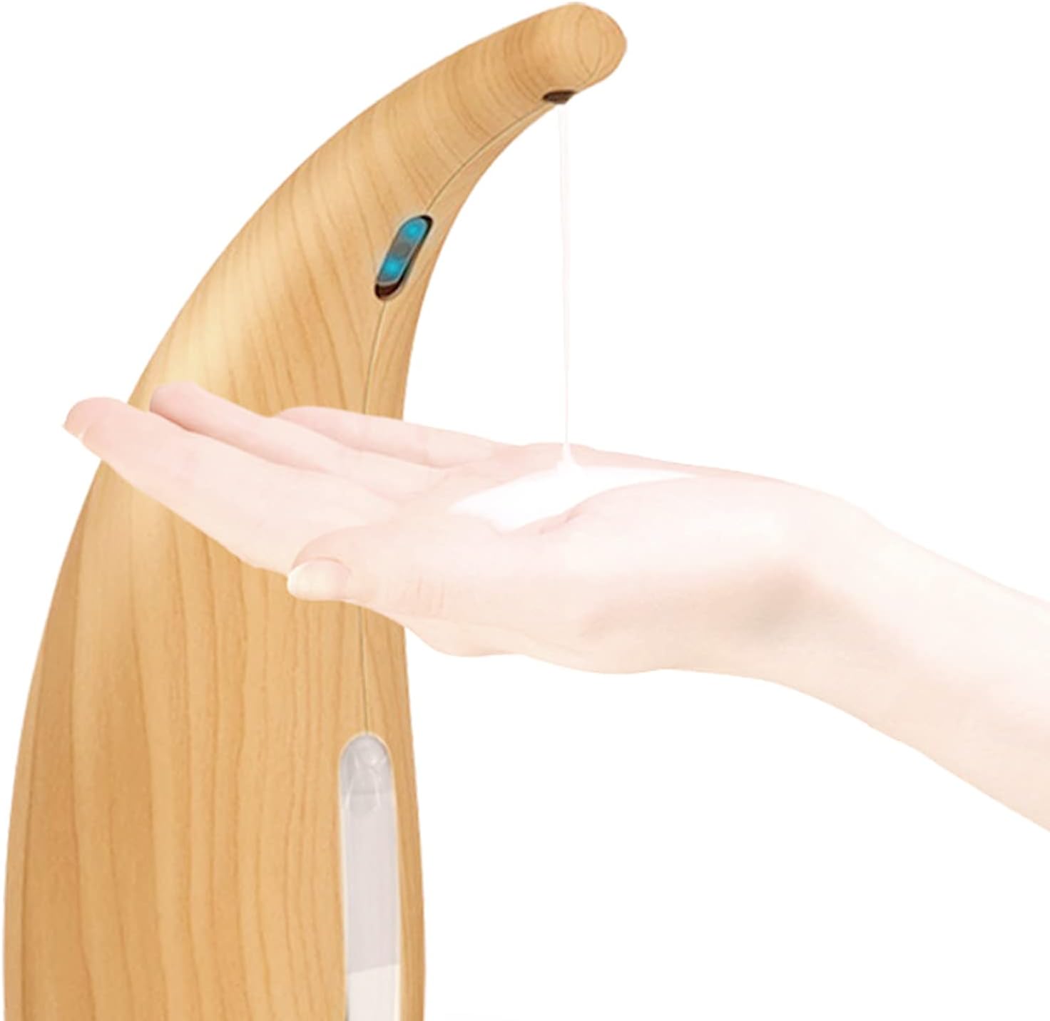 Alvinlite Automatic Soap Dispenser, Touchless High Capacity Foam Dispenser, Light Wood Grain, Countertop, Bathroom, Kitchen, Office