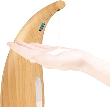 Alvinlite Automatic Soap Dispenser, Touchless High Capacity Foam Dispenser, Light Wood Grain, Countertop, Bathroom, Kitchen, Office