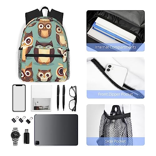 Mochila para laptop de 15.7 pulgadas EdWal con diseño de búhos negros 6