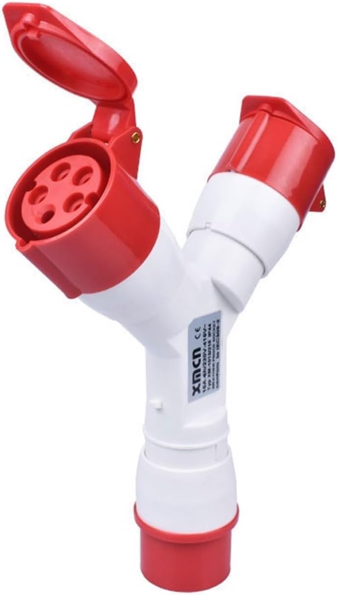 Multifunctional Waterproof and dustproof Industrial 1-in-2 IP44 3P/4P/5P Three-Way Plug and Socket 220V 380V Three-Way Socket(3P 16A)