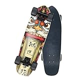 Mini Cruiser Skateboard, Unisex Graffiti Grafik Printe wasserdichtes Street Skateboard, für Teenager Erwachsene Anfänger Mädchen Jungen Kinder, Glücksgeschenk