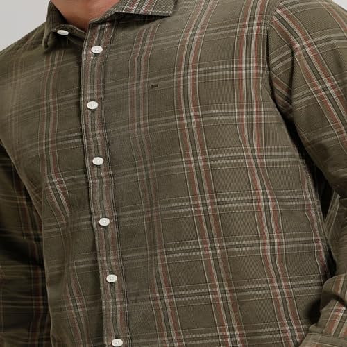 Image of BASICS 100% Cotton Checked Shirt for Men | Slim Fit | Everyday Smart Casual Wear | Full Sleeve