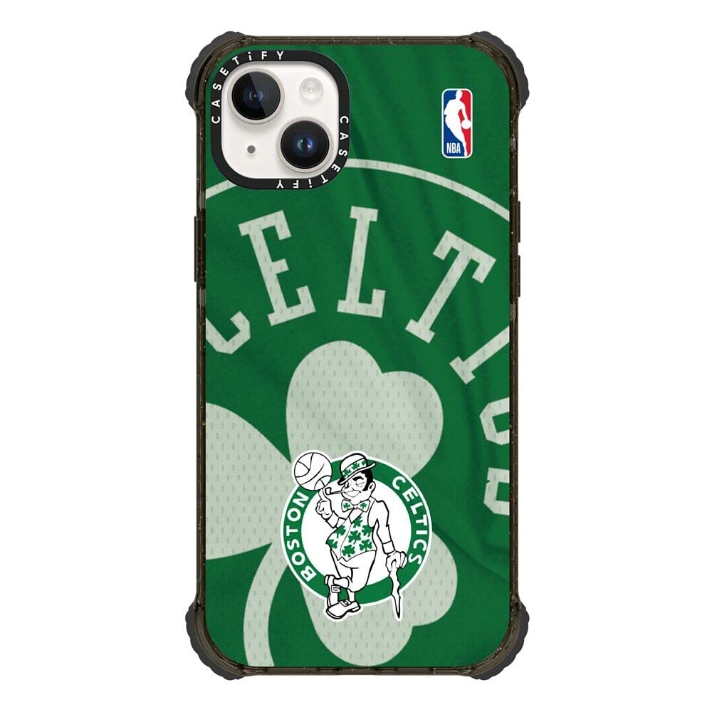 CASETiFY Ultra Impact iPhone 14 Plus Case [NBA Co-Lab / 5X Military Grade Drop Tested / 11.5ft Drop Protection/Compatible with Magsafe] - B C Vintage Jersey Case - Glossy Black